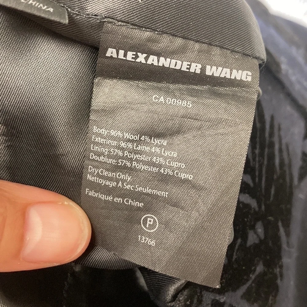 Alexander Wang Velvet Embossed Tropical Leaf Trousers